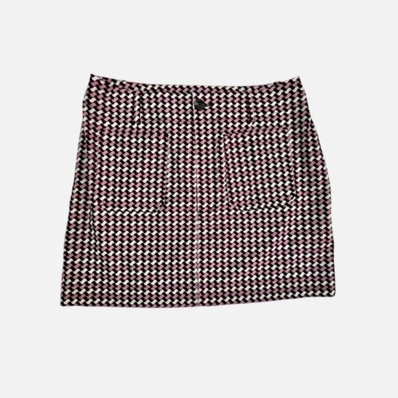 Maeve Anthropologie The Colette Purple Patterned Mini Skirt With Pockets size XL - Picture 2 of 9